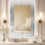 36x30 LED Mirror for Bathroom with Front and Backlit Light Up Digital Mirrors for Wall,Anti Fog,Stepless Dimmable,Tempered Silver Glass Smart Vanity Mirror for Bathroom