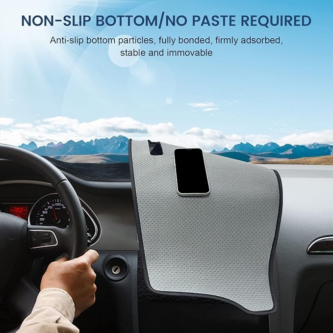 Dashboard Cover Mat Custom Fit for 2021-2024 2025 Ford Mustang Mach-E Dash Cover Nonslip Dash Mat Protector Sunshade No Glare Black