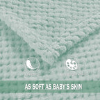 Exclusivo Mezcla Fleece Bed Blanket Twin Size, Super Soft and Warm Blankets for Couch, Sofa and Bed Waffle Textured, Cozy, Fuzzy and Lightweight (Mint Green, 60x80 inches)