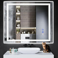40"x36" LED Bathroom Mirror with Anti-Fog, Stepless Dimmable Lights, 3 Color Modes, Shatter-Proof Tempered Glass, Memory Function & Waterproof Design