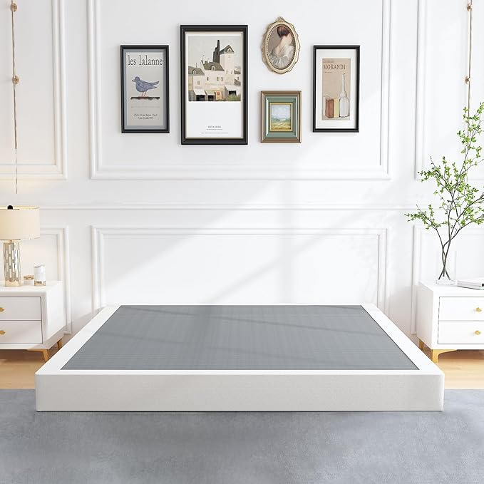 ALDRICH 5 Inch Heavy Duty Metal Box Spring Mattress Foundation 3000lbs Max Weight Capacity/Non-Slip/No Noise/Easy Assembly/Easy Clean Cover,Full