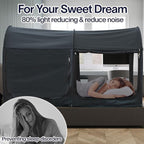 Alvantor Bed Canopy Bed Tents 2-in-1 Dream Tents Privacy Space Twin Size Sleeping Tents Indoor Pop Up Portable Frame Curtains Breathable Gray Cottage Reducing Light & Air Ventilation
