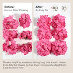 Auihiay 64pcs Hydrangea Artificial Flowers, Rose Red Artificial Hydrangea Flowers, Silk Hydrangea Heads with Stems for Garden, Home Party Baby Shower DIY Wedding Centerpiece (Rose Red)