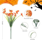 AGIRL 24 Bundles Artificial Fall Flowers Outdoor Indoor Decoration,Fake Plastic Flowers,Faux Mums Plant for Thanksgiving Fall Decor,for Hanging Outside Garden Front Door Porch Patio Window Box