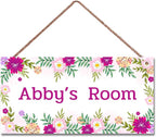Personalized Flower Sign For Kids Room Boys Bedroom Door Decor,Custom Name Wall Art Decor Decorative Plate for Girls Room Nursery Little Man Cave