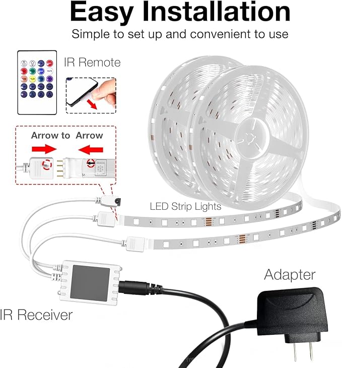 DAYBETTER 100 ft Smart WiFi Led Lights, Led Strip Lights Work with Alexa and Google Assistant, App Voice Remote Control Music Sync Color Changing RGB Strip Lighting for Bedroom Room Decor, 50 ft *2