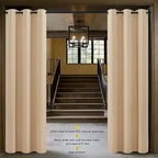 NICETOWN Door Screen Cover for Air Conditioner Room, Insulated Faux Accordion Door, Privacy Draft Keep Heat Out Bedroom Kitchen Drape for Doorway (Biscotti Beige, 1 Panel, 5ft Wide x 7ft Long)