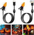 Accessory Cord with One LED Light Bulb - 6ft Cord with On/Off Switch for Halloween Pumpkin, DIY Craft Projects, Paper Lantern Halloween Decoration, Village House, Holiday Ceramic Trees, 2 Pack, Orange