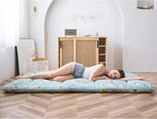 MAXYOYO Rustic Floral Korean Floor Mattress Japanese Futon Mattress, Foldable Bed Roll Up Camping Mattress Floor Lounger Bed Couches and Sofas Mattress Topper, Full