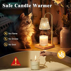 Crystal Adjustable Height Candle Warmer Lamp with Timer Dimmer,Birthday Gifts for Women Mom,House Warming Gifts New Home Room Decor,Vintage Wax Warmer for Scented Wax Jar Candles