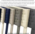 24KF Upholstered Tufted Button Linen Fabric Headboard,Comfortable Fashional Headboard King/CA King Size,Ivory