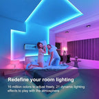 50 FT Led Lights for Bedroom,Lntelligent Application Remote Control Color Change LED Strip Lights, Music Synchronization Bluetooth RGB Lights, Used for Room, Home, Party Decoration