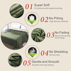 Richave 350GSM Fleece Blankets King Size for The Bed Warm Sofa Blanket 90" x 108"(Green King)