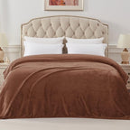 Exclusivo Mezcla Fleece Blanket King Size for Bed, Super Soft and Warm, All Season Use, Cozy, Plush, Lightweight, 90x104 Inches, Brown