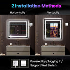 LED Mirror for Bathroom, 60"X30" with 8 RGB Backlit +3 Front Lit (Adjustable Individually), Anti-Fog, Large Lighted Bathroom Vanity Mirror for Wall,Shatterproof,Memory Function,Tempered Glass