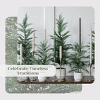 CG Hunter Holiday Collection, Set-of-1 Faux Cedar Trees, Premium Artificial Indoor Cedar Tree Stands 36" Tall in Creme Pot–Perfect Christmas Decoration