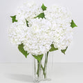 6 Pcs Real Touch Hydrangea Artificial Flowers, 21" White Full Faux Hydrangea Flowers Latex Fake Flowers for Home Decor Party Floral Arrangements Wedding Bouquets Centerpieces Outdoor Decor