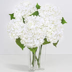 6 Pcs Real Touch Hydrangea Artificial Flowers, 21" White Full Faux Hydrangea Flowers Latex Fake Flowers for Home Decor Party Floral Arrangements Wedding Bouquets Centerpieces Outdoor Decor