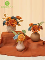Alecono Artificial Flowers, Orange Fake Flowers for Fall Wedding Bouquets, Wedding Cake Flowers for Table Centerpieces Birthday Party Home Autumn Decor