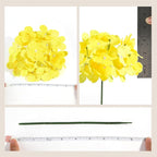 Auihiay 64pcs Hydrangea Artificial Flowers, Yellow Silk Hydrangea Heads with Stems, Hydrangea Flowers for DIY Wedding Centerpiece Baby Shower Home Party Decor (Yellow)