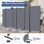Room Divider 6FT Portable Room Dividers and Folding Privacy Screens, 204'' W Fabric Divider for Room Separation, 6 Panel Partition Room Dividers Freestanding Wall Divider Screen for Dorm Studio Office