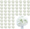 AVIVIHO 106pcs White Hydrangea Artificial Flowers Bulk Fake Flower Faux Hydrangeas Silk Flowers with Stems for Wedding,Parties,Table Centerpieces, Bridal Bouquet,Baby Shower,Home,Festival Decoration