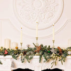 3 Pcs Christmas Candle Holders 3 Size Gold Taper Candlestick Holders Set Vintage Decorative Centerpiece for Table Mantel Wedding Housewarming Thanksgiving Gifts (Snowflake)