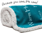 Chanasya Premium Healing Warm Hugs Caring Gift Blanket - for Positive Energy Love Support Comfort Strength - Cancer Chemo Surgery Get Well Gift - Patient Women Men Friend (Twin) Teal