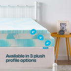 Linenspa 3 Inch Gel Swirl Memory Foam Mattress Topper – Cooling Gel Infused – Pressure Relieving Bed Topper - Mattress Pad – CertiPUR Certified - Full Size