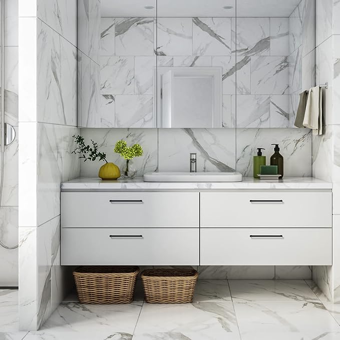 Ravinte 1 Pack Black Cabinet Pulls 8-4/5 Inch Square Kitchen Cabinet Handles Matte Black Kitchen Hardware for Drawer Pulls Drawer Handles Come with Screwdriver