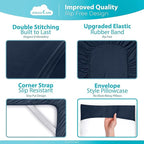 DREAMCARE Twin XL Sheet Sets – 3pcs Cooling Sheets – up to 15” Deep Pocket Twin XL Sheets Set – Hotel Luxury Sheets & Pillowcases – Superior Softness 100% Fine Microfiber with Side Pocket – Navy Blue
