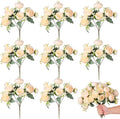 Luyue 8 Packs Peonies Artificial Flowers Vintage Faux Peony Bouquet Fake Flower for Vase Silk Floral Arrangements for Table Centerpiece Wedding Decoration Indoor Home Decor