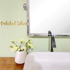 Polished Silver Metal Framed Pivot Rectangle Bathroom Mirror Tilting Beveled Vanity Mirrors for Wall, Overall 23.9 x 24 inches (Mirrror 20 x 24 inches)