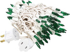Holiday Essence 100 Green Christmas St. Patrick's Day Light Set, 20.6 Feet White Wire Indoor Outdoor