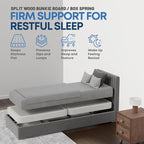 Nutan, 4-Inch Sturdy Wood Box Spring for Mattress Support - Durable and Fully Assembled, Natural Wood Foundation for Twin XL, White