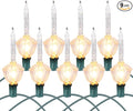 Christmas Bubble Lights - UL Listed 9 Traditional Clear Bulbs with Silver Glitter for Holiday Christmas Celebrations Lighting, Green Wire