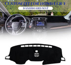 Dashboard Cover Mat Custom Fit for 2017-2022 Honda CR-V Dash Cover Nonslip Dash Mat Protector Sunshade No Glare Black
