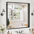 36”x 36” Black Bathroom Mirrors for Over Sink, Square Framed Mirror for Over Sink, Bathroom Vanity Mirrors,Tempered Glass, Decor Wall Mirrors for Entryway, Living Room (Horizontal/Vertical)