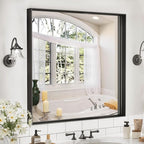 36”x 36” Black Bathroom Mirrors for Over Sink, Square Framed Mirror for Over Sink, Bathroom Vanity Mirrors,Tempered Glass, Decor Wall Mirrors for Entryway, Living Room (Horizontal/Vertical)