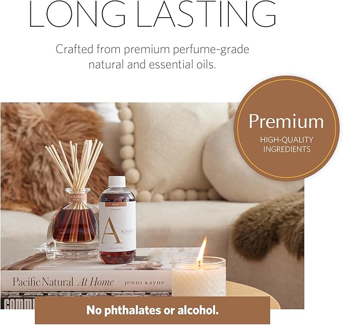 AGRARIA Reed Diffuser Refill, Scented Oil Home Fragrance, Reed Oil Diffuser Gift Set for All Occasions