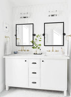 TEHOME 28.5 x 36'' Black Metal Framed Pivot Rectangle Bathroom Mirror Tilting Beveled Vanity Mirrors for Wall…