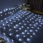 AWQ 360 LED 13.1ft x 6.6ft String Lights Net Mesh Lights Christmas Net Lights 8 Modes for Christmas Wedding Party Home Garden Lawn Bushes Bedroom Indoor Outdoor Decor (White)