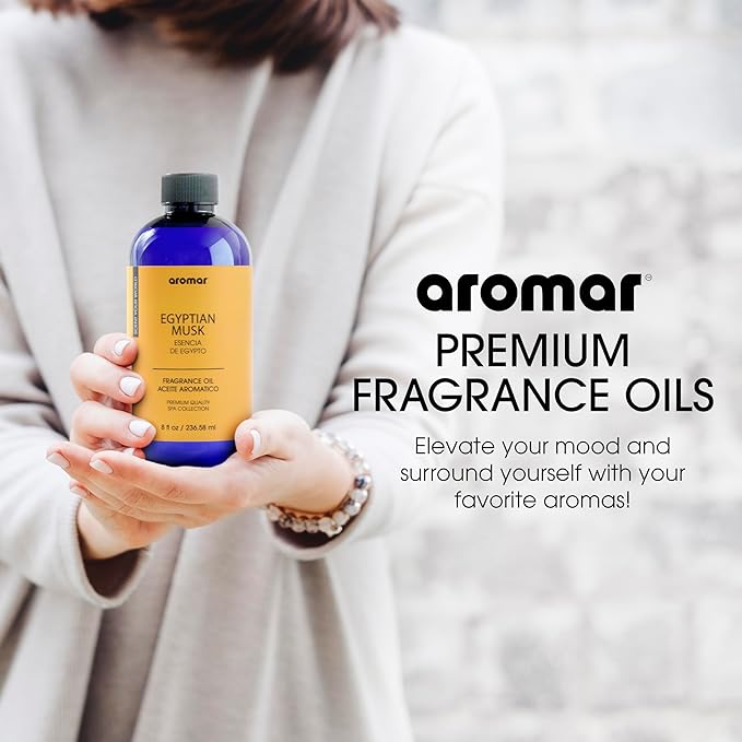 AROMAR Premium Fragrance Oil - Essential Oil for Diffusers & Home Aromatherapy - Egyptian Musk - 8oz