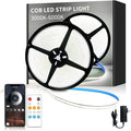 32.8ft COB LED Strip Lights 6000K White Dimmable DC 24V Flexible LED Tape Light for Bedroom, with Remote and app Control LED Light Strip,for DIY Home Decoration（White