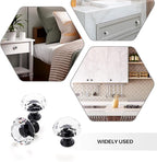 Ravinte 25 Pack Crystal Knobs for Dresser Drawers - 30 mm Glass Cabinet Knobs With Black Base, Diamond Shaped