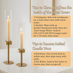 3Pcs Hurricane Glass Candle Holders Gold Candlestick Holders Taper Candle Holder with 9.8" Windproof Clear Cylinder Covers for Outdoor Indoor Tall Candle Stick Holder Decor for Wedding Party Fireplace