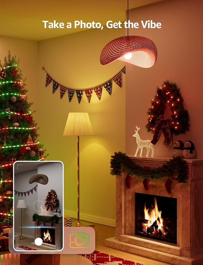 Lepro B1 AI Smart Light Bulbs - WiFi & Bluetooth RGBWW Color Changing LED Bulb Works with Alexa & Google Assistant, Personalized Al Lighting Designer, AI Voice Control, Music Sync, 2.4GHz Only, 4 Pack