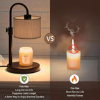 Candle Warmer Lamp with Timer, Dimmable Candle Wax Warmer Candle Lamp with 2 Bulbs, House Warming Gifts Brithday Gifts for Women Bedroom Home Decor (Gray-Upgraded)