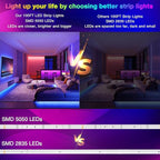 DAYBETTER Led Strip Lights 100 ft Smart with App Remote Control, 5050 RGB for Bedroom, Living Room, Home Decoration, Music Sync Color Changing for Room Party(2 Rolls of 50 ft)