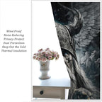 Fantasy Norse Viking Curtains for Bedroom - Cool Gothic Vintage Vikings Mystical Symbol Eagle Window Treatment,Energy Saving Thermal Insulated Rod Pocket Bedroom Blackout Curtains 2 Panels 63L x 36W